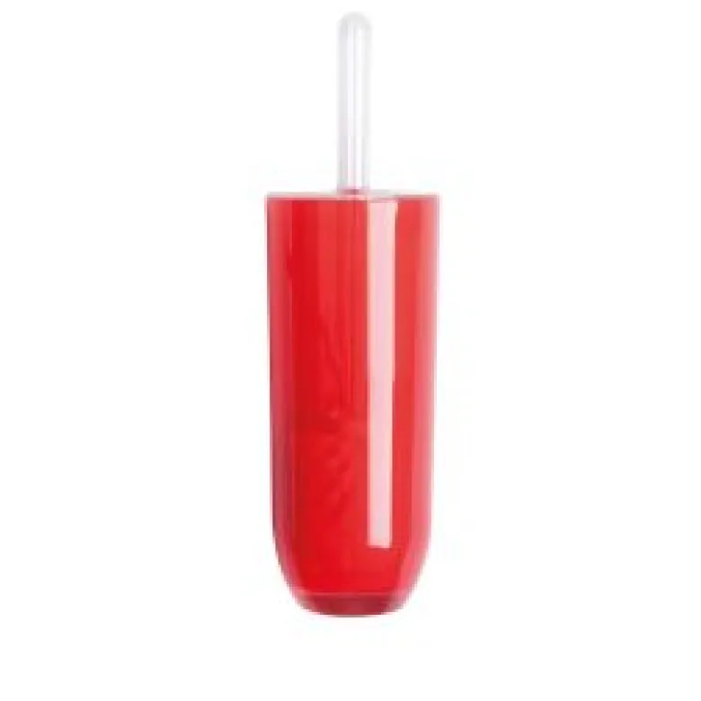 Porta scopino wc, plastica resistente, rosso