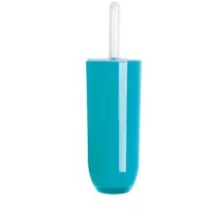 Porta scopino wc, plastica resistente, azzurro