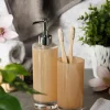 Portaspazzolino e dosatore per sapone liquido, beige
