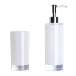 Portaspazzolino e dosatore per sapone liquido, bianco