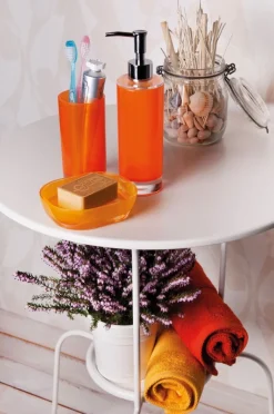 Portaspazzolino e dosatore per sapone liquido, arancione