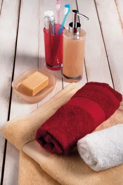 Portaspazzolino e portasaponetta, rosso
