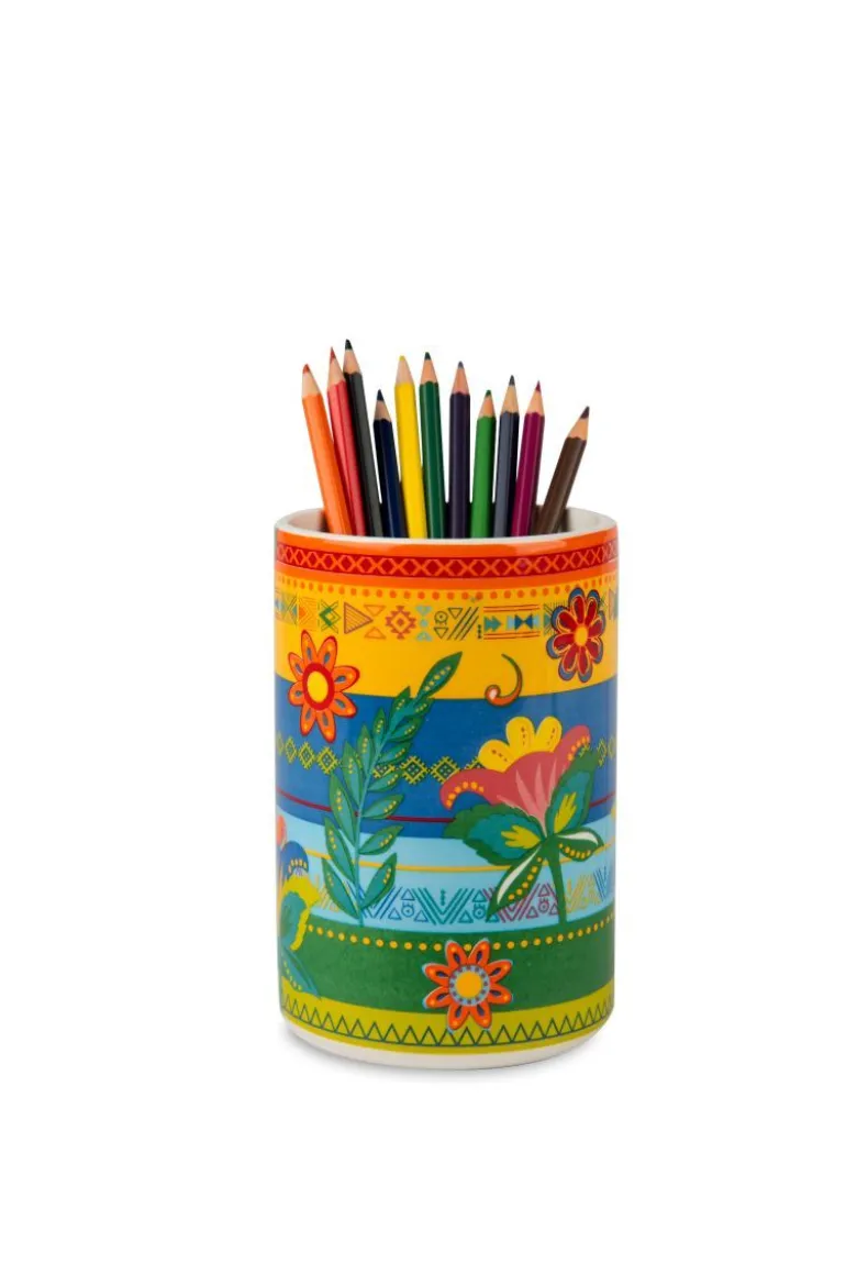 Portautensili, cilindrico, multicolore, ceramica