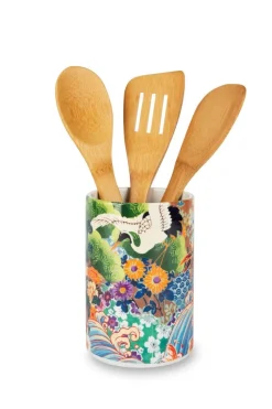 Portautensili, cilindrico, stile orientale, ceramica