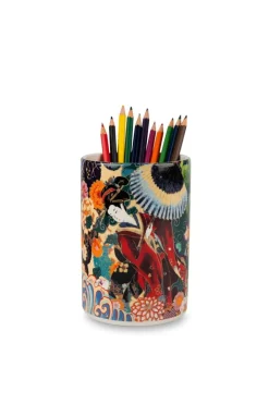 Portautensili, cilindrico, stile orientale, ceramica