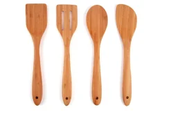Portautensili con 4 utensili da cucina, in bambù
