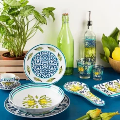 Posamestolo, con limoni, ceramica