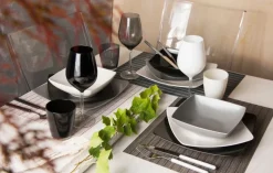 Posate, 24 pezzi, acciaio inox, manicatura nero