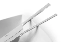 Posate, 24 pezzi, acciaio inox, manicatura effetto bambù