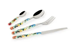 Posate, 24 pezzi, acciaio inox, multicolore floreale