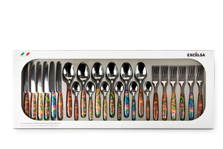 Posate, 24 pezzi, acciaio inox, multicolore, gipsy soul