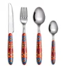 Posate, 24 pezzi, acciaio inox, multicolore, stile messicano