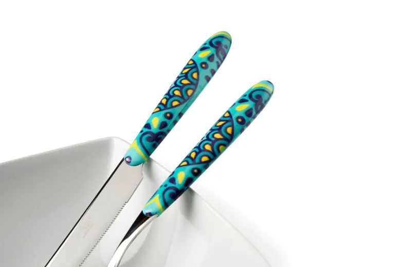 Posate, 24 pezzi, acciaio inox, multicolore, mandala