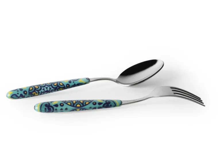 Posate, 24 pezzi, acciaio inox, multicolore, mandala