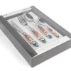 Posate, 24 pezzi, acciaio inox, multicolore, stile tropicale