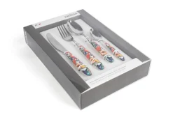 Posate, 24 pezzi, acciaio inox, multicolore, stile tropicale