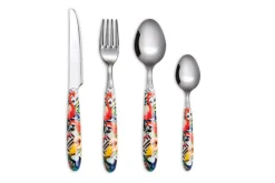 Posate, 24 pezzi, acciaio inox, multicolore, stile tropicale