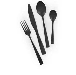 Posate, 16 pezzi, acciaio inox, nero