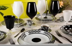 Posate, 16 pezzi, acciaio inox, nero