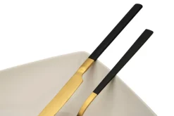 Posate, 16 pezzi, acciaio inox, oro/nero