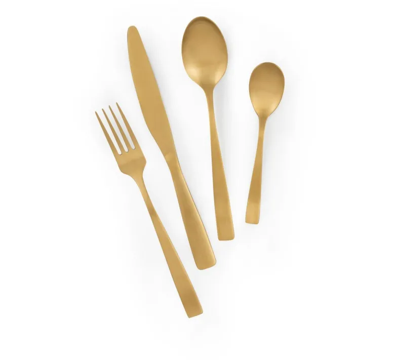Posate, 16 pezzi, acciaio inox, oro