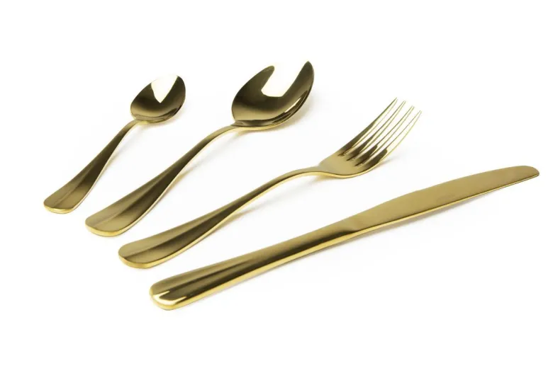 Posate, 24 pezzi, acciaio inox, oro
