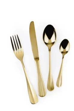 Posate, 24 pezzi, acciaio inox, oro