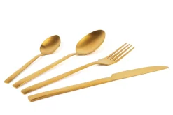Posate, 16 pezzi, acciaio inox, oro