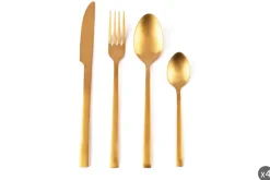 Posate, 16 pezzi, acciaio inox, oro