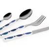 Posate, 24 pezzi, acciaio inox, pesci blu