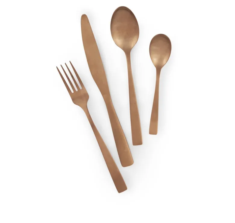 Posate, 16 pezzi, acciaio inox, rame