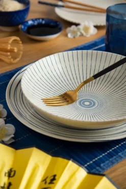 Posate, 24 pezzi, acciaio inox, stile orientale, nero e oro