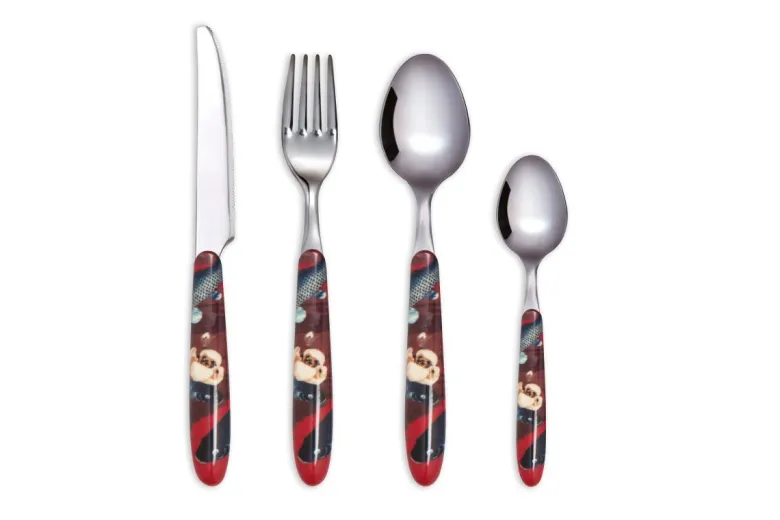 Posate, 24 pezzi, acciaio inox, stile giapponese