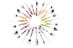 Posate, 24 pezzi, acciaio inox, stile giapponese