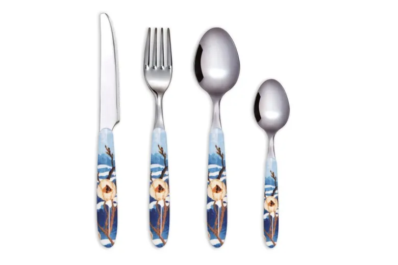 Posate, 24 pezzi, acciaio inox, stile giapponese