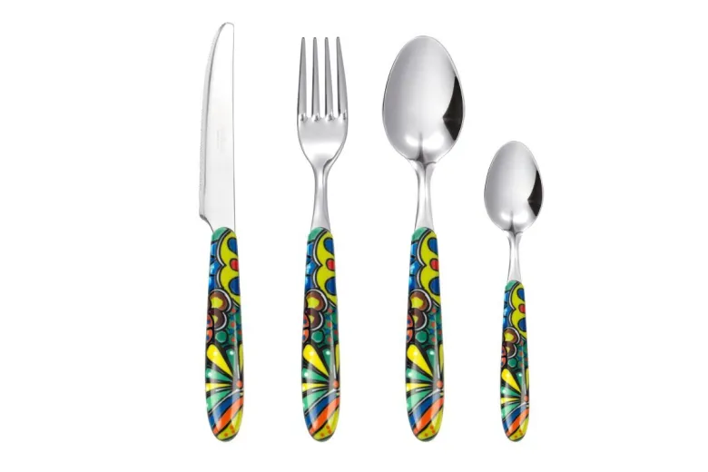 Posate, 16 pezzi, acciaio inox, stile messicano