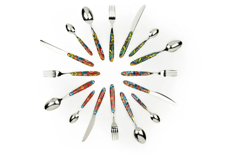 Posate, 16 pezzi, acciaio inox, stile messicano