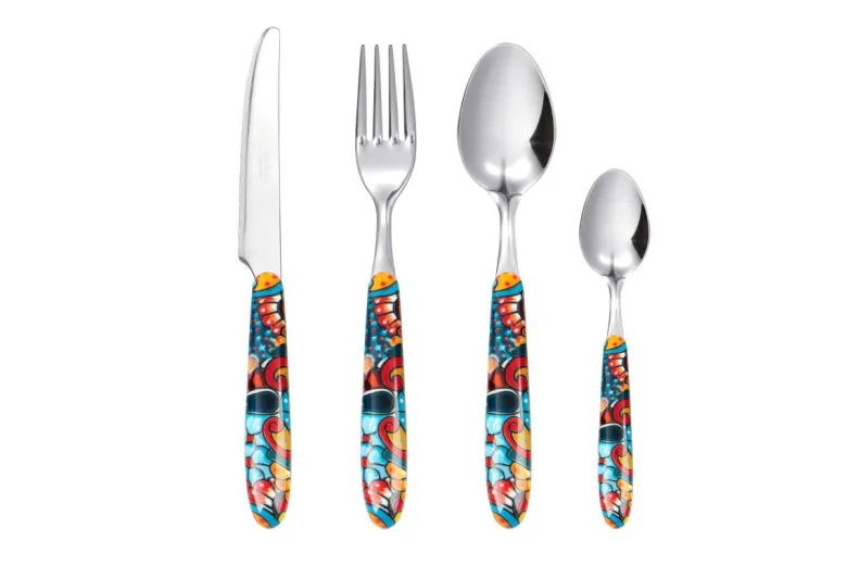 Posate, 16 pezzi, acciaio inox, stile messicano