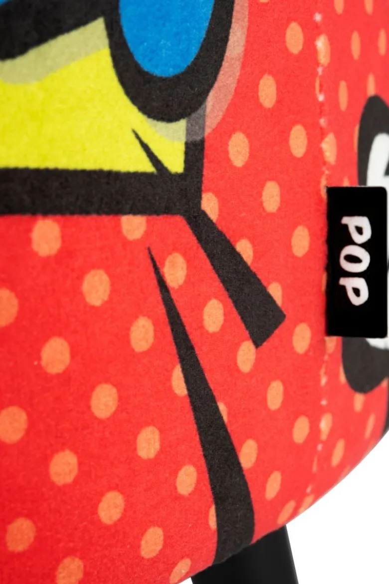 Pouf con contenitore, imbottito, fantasia pop
