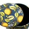 Pouf con contenitore, imbottito, con limoni