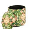 Pouf con contenitore, imbottito, stile cinese, multicolore