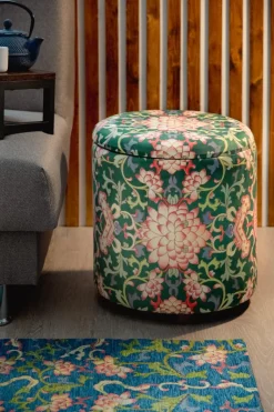 Pouf con contenitore, imbottito, stile cinese, multicolore