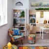 Pouf con contenitore, imbottito, fantasia siciliana