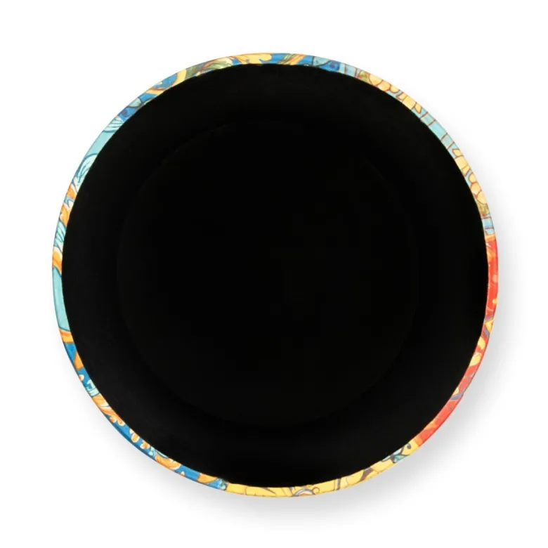 Pouf con contenitore, imbottito, fantasia siciliana