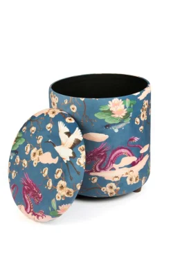 Pouf con contenitore, imbottito, stile orientale