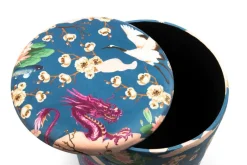 Pouf con contenitore, imbottito, stile orientale