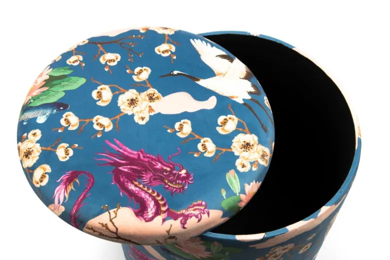 Pouf con contenitore, imbottito, stile orientale