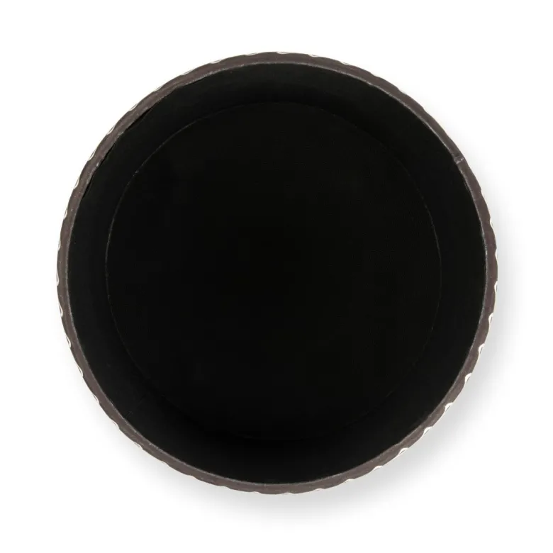 Pouf con contenitore, imbottito, etnico, bianco e nero