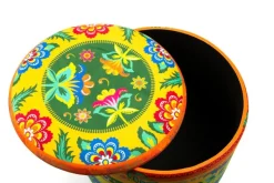 Pouf con contenitore, imbottito, gipsy soul, multicolore