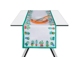 Runner, fantasia cactus, 100% cotone, 45x140 cm